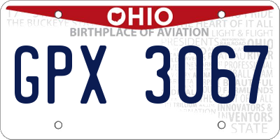 OH license plate GPX3067
