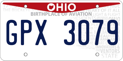 OH license plate GPX3079
