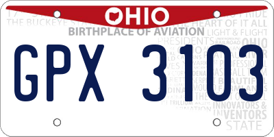 OH license plate GPX3103