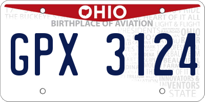 OH license plate GPX3124