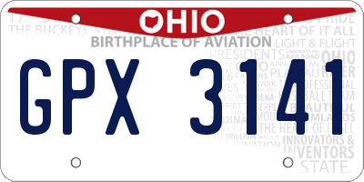 OH license plate GPX3141