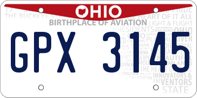 OH license plate GPX3145