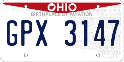 OH license plate GPX3147