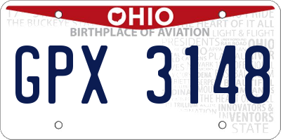 OH license plate GPX3148