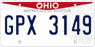 OH license plate GPX3149