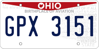 OH license plate GPX3151