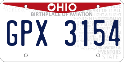 OH license plate GPX3154