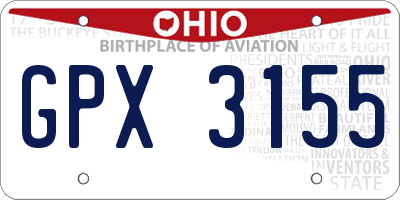 OH license plate GPX3155