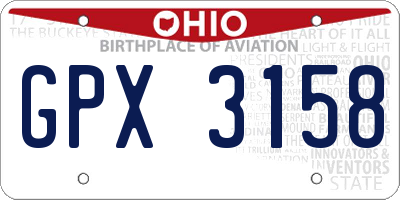 OH license plate GPX3158