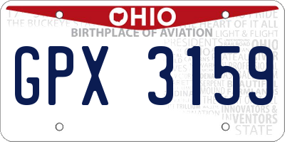 OH license plate GPX3159