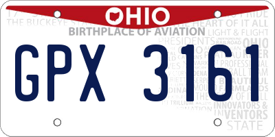 OH license plate GPX3161