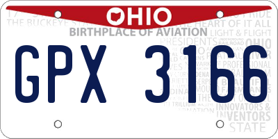 OH license plate GPX3166