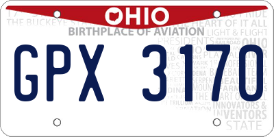 OH license plate GPX3170