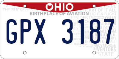 OH license plate GPX3187