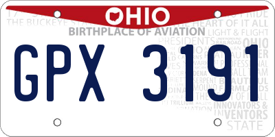 OH license plate GPX3191
