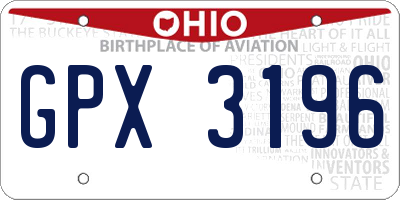 OH license plate GPX3196