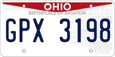 OH license plate GPX3198