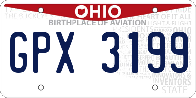 OH license plate GPX3199