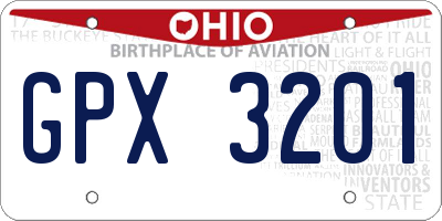 OH license plate GPX3201
