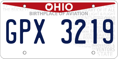 OH license plate GPX3219