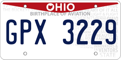 OH license plate GPX3229