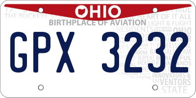 OH license plate GPX3232