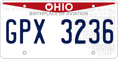 OH license plate GPX3236