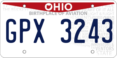 OH license plate GPX3243
