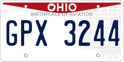 OH license plate GPX3244