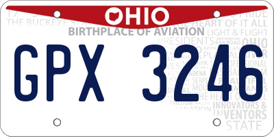 OH license plate GPX3246