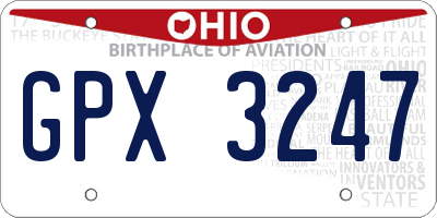 OH license plate GPX3247