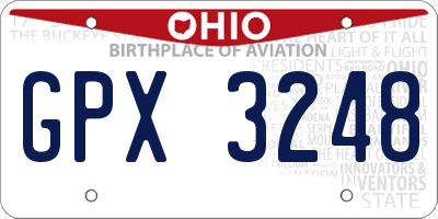 OH license plate GPX3248