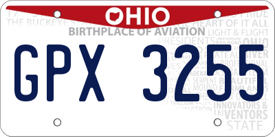 OH license plate GPX3255