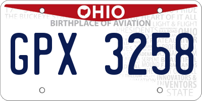 OH license plate GPX3258