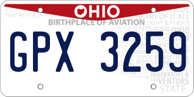 OH license plate GPX3259