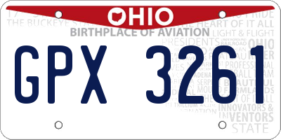 OH license plate GPX3261