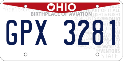 OH license plate GPX3281