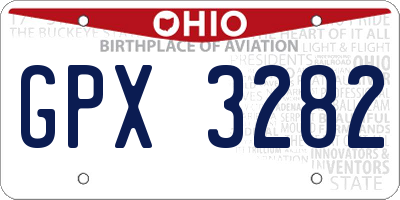 OH license plate GPX3282