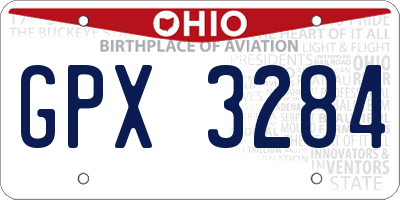 OH license plate GPX3284