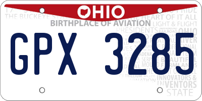 OH license plate GPX3285