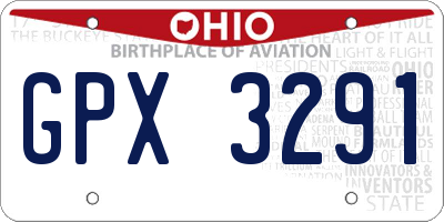 OH license plate GPX3291