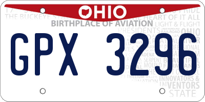 OH license plate GPX3296