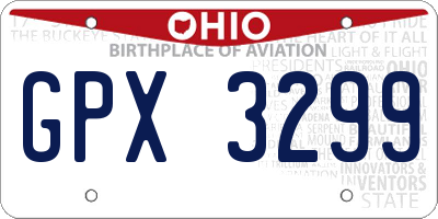 OH license plate GPX3299