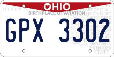 OH license plate GPX3302