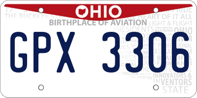 OH license plate GPX3306