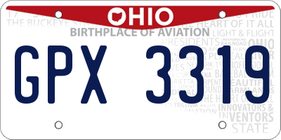 OH license plate GPX3319