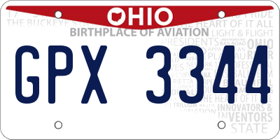 OH license plate GPX3344