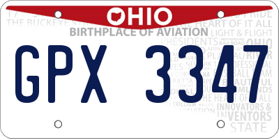 OH license plate GPX3347