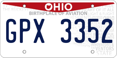 OH license plate GPX3352