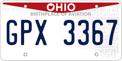 OH license plate GPX3367